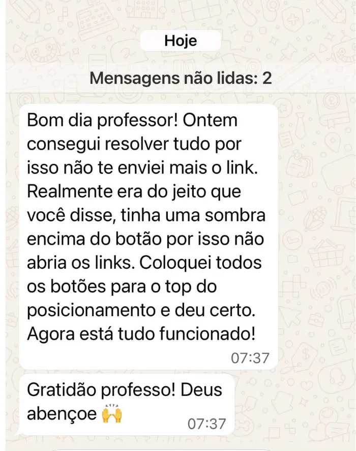 Depoimento de aluno